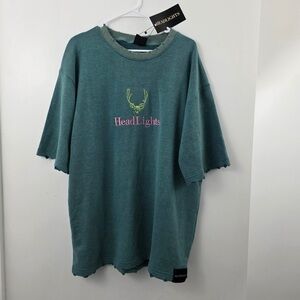 (Rare) NWT Headlights heavyweight oversized cotton stylish antler logo Tee (L)